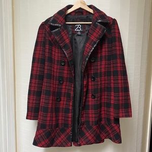 23rd St. Plaid Wool Pea Coat
